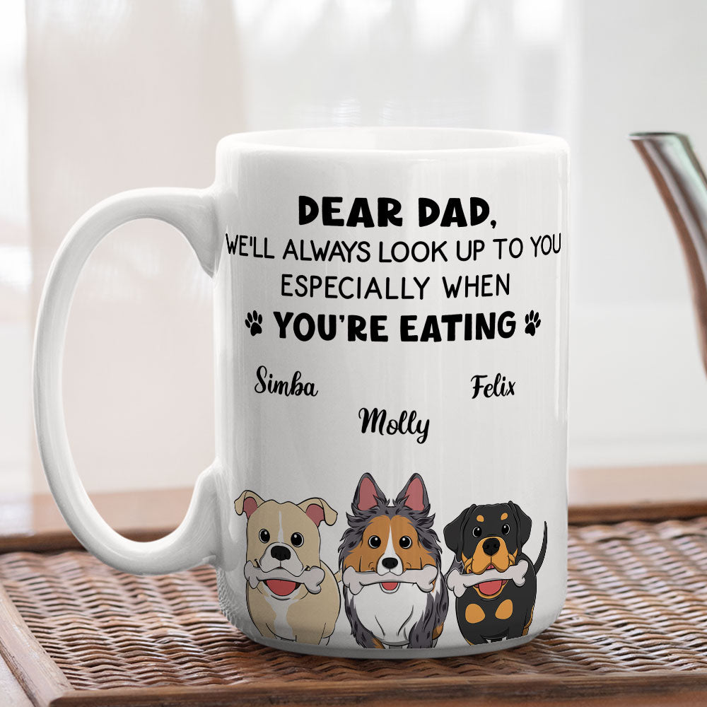 Custom Christmas Birthday Gifts For Dog Lovers • I Will Always Look Up To You - Personalized Coffee Mug