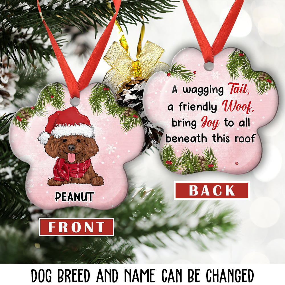 Custom Christmas Decor Home Birthday Gifts For Dog Lovers • Friendly Woof - Personalized Aluminum Ornament