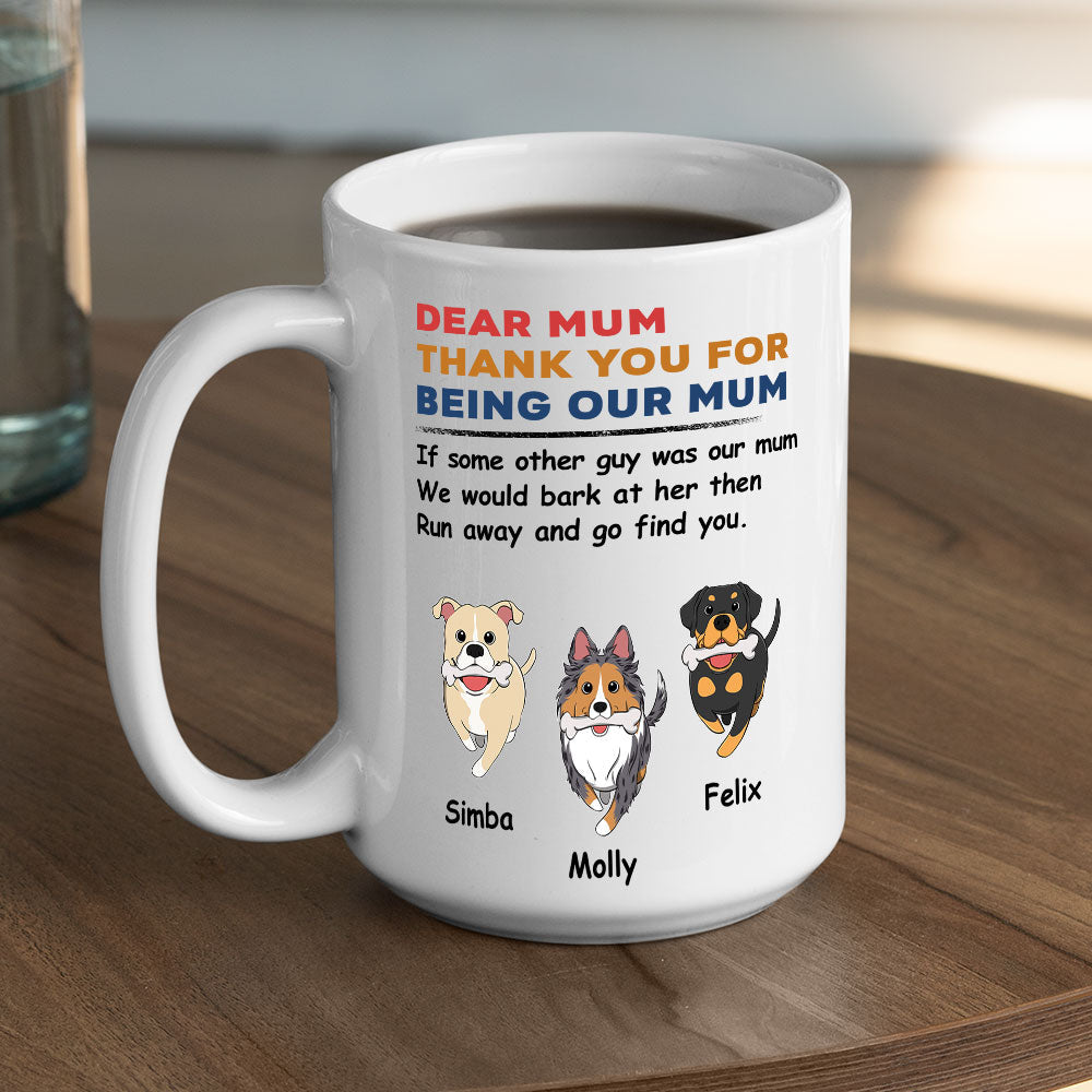 Custom Christmas Birthday Gifts For Dog Lovers • Thank You For Being My Dad - Personalized Coffee Mug