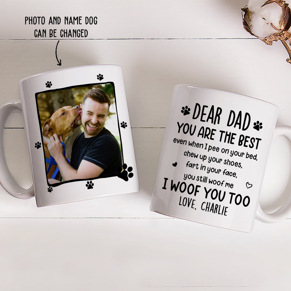 Custom Christmas Birthday Gifts For Dog Dad, Dog Lovers • I Woof You Too - Personalized Coffee Mug - Gifts For Dog Lovers