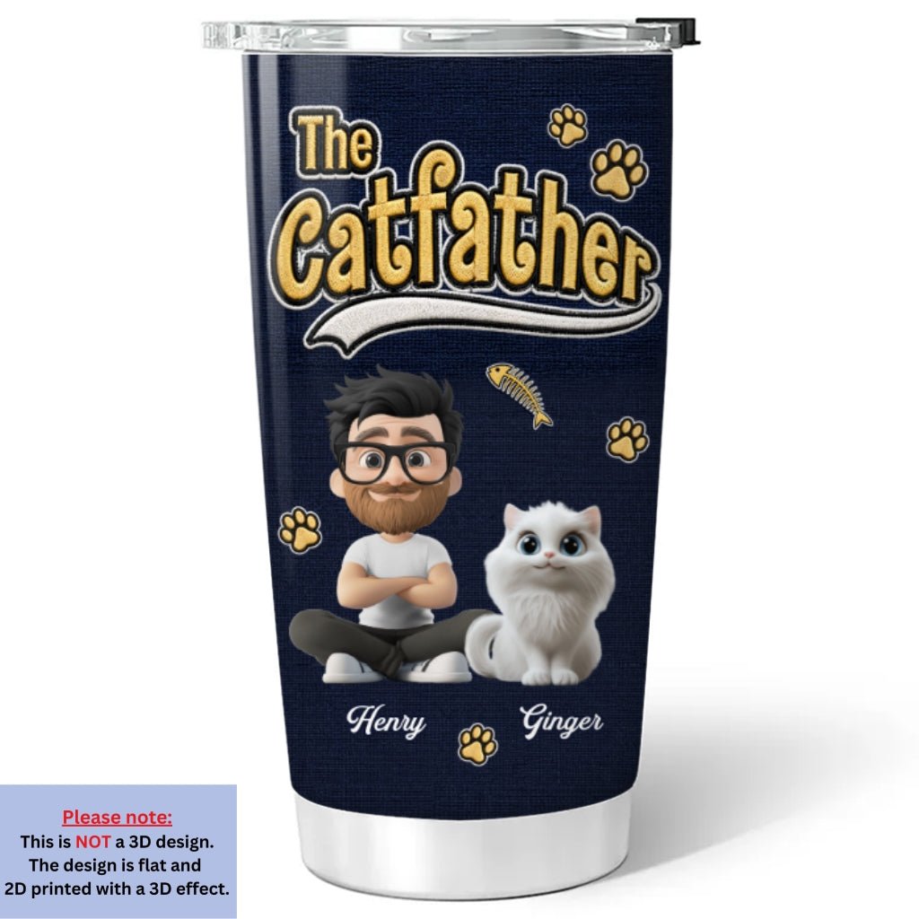 Custom Father's day Birthday Gifts For Cat Dad, Cat Lovers • New Effect Cool Cat Father - Personalized Tumbler