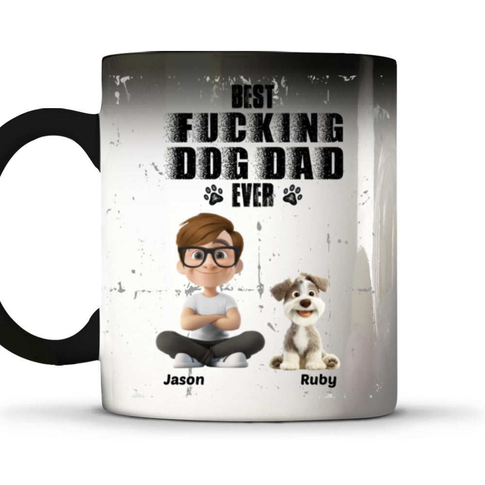 Custom Father's day Birthday Gifts For Dog Dad, Dog Lovers • Best Dad Ever - Personalized Color Changing Mug