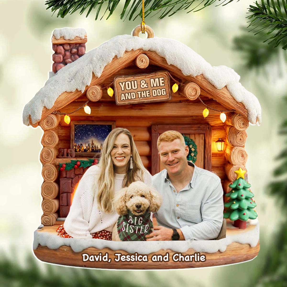 Custom Christmas Decor Home Birthday Gifts For Dog Lovers • Have A Chat With Dogs Photo - Personalized 3D Effect Acrylic Ornament