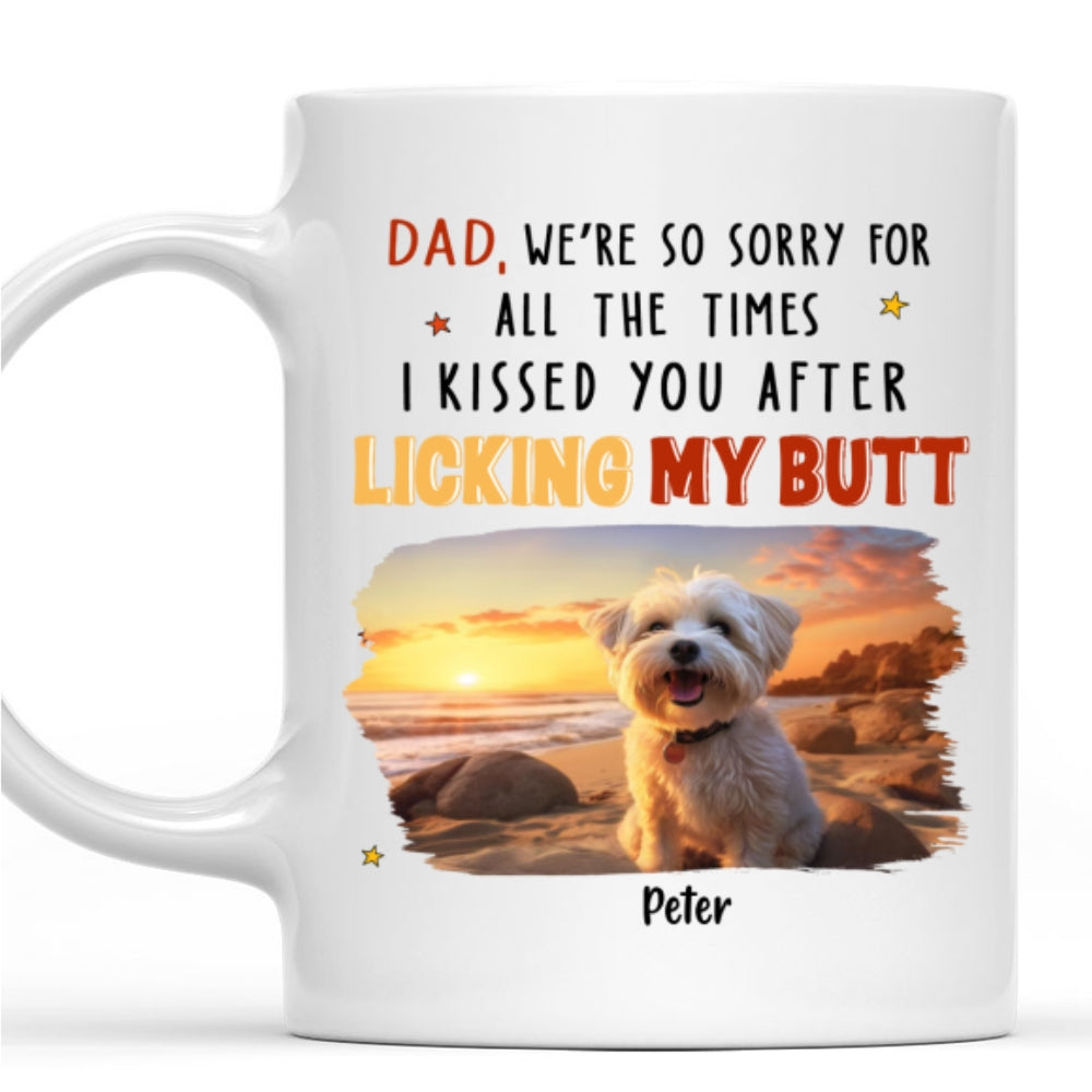 Custom Photo Christmas Birthday Gifts For Dog Lovers • After Licking My Butt Photo - Personalized Coffee Mug