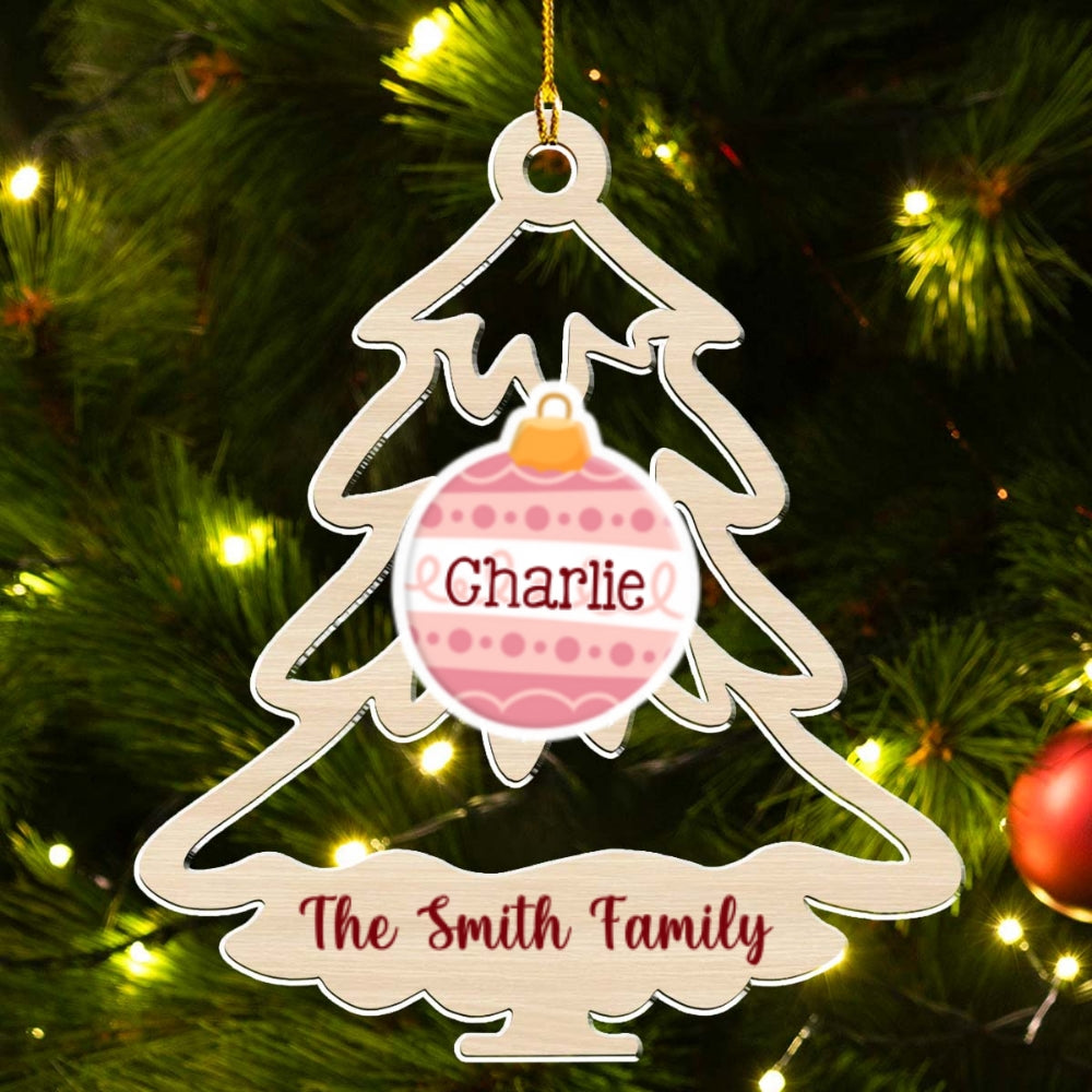 Family Tree Merry Christmas - Personalized Acrylic Ornament