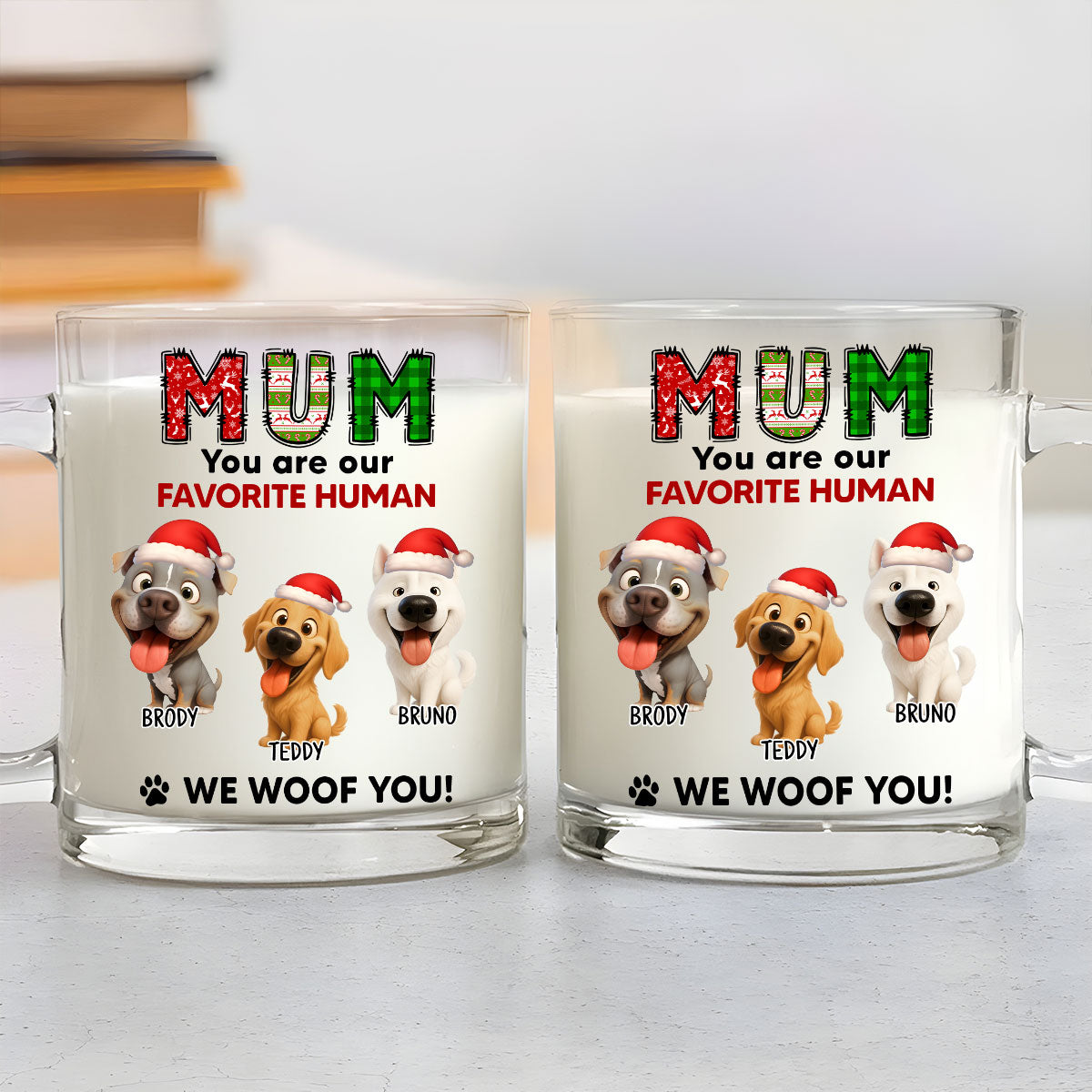 Custom Christmas Birthday Gifts For Dog Lovers • My Favorite - Personalized Glass Mug