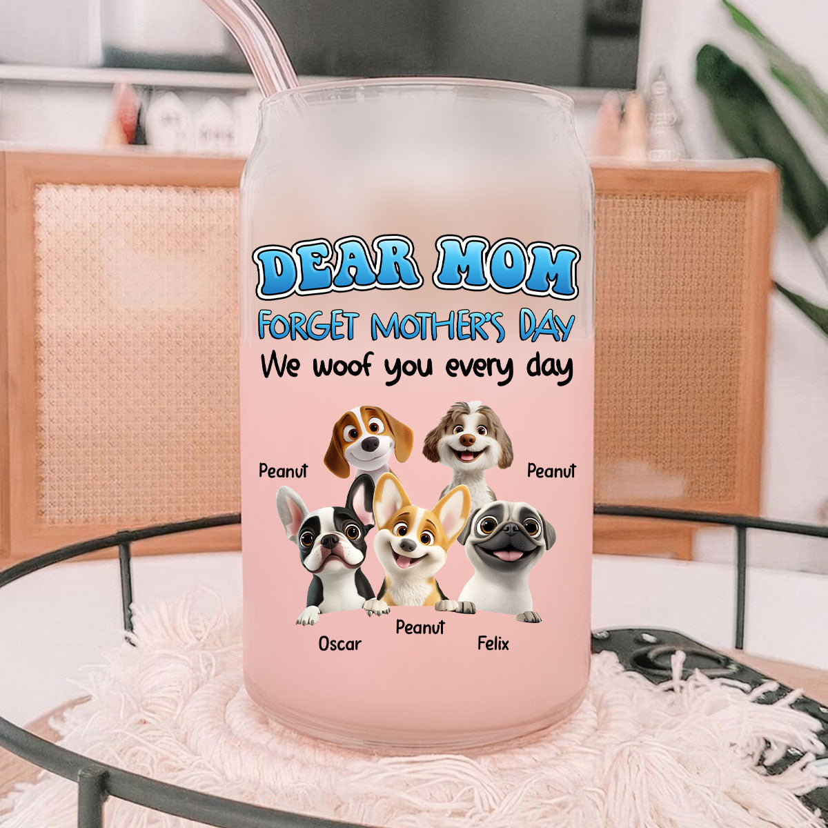 I Woof You Every Day - Personalized Glass Can