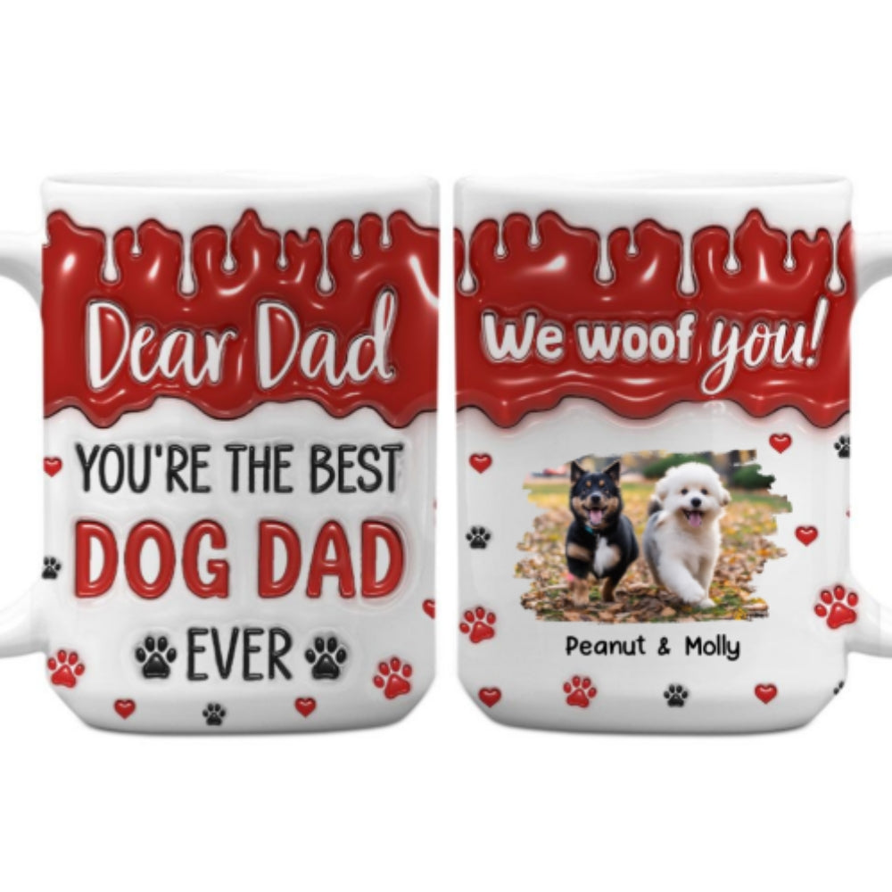 Custom Photo Christmas Birthday Gifts For Dog Lovers • You Are The Best Dog Mom Dad Ever Photo - Personalized 3D Inflated Effect Mug
