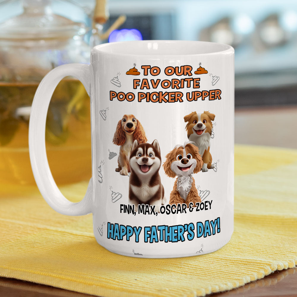 Custom Father's day Birthday Gifts For Dog Dad, Dog Lovers • Favorite Dog Poo Picker - Personalized Coffee Mug
