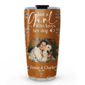 Custom Photo Christmas Birthday Gifts For Dog Mom, Dog Lovers • Stay Here With Dogs Photo - Personalized Tumbler
