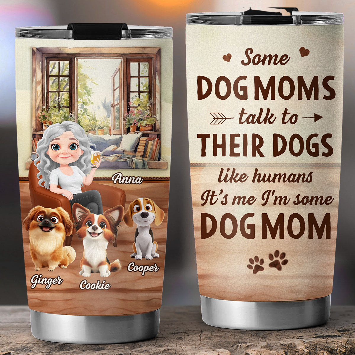 Custom Christmas Birthday Gifts For Dog Mom, Dog Lovers • Some Dog Mom - Personalized Tumbler