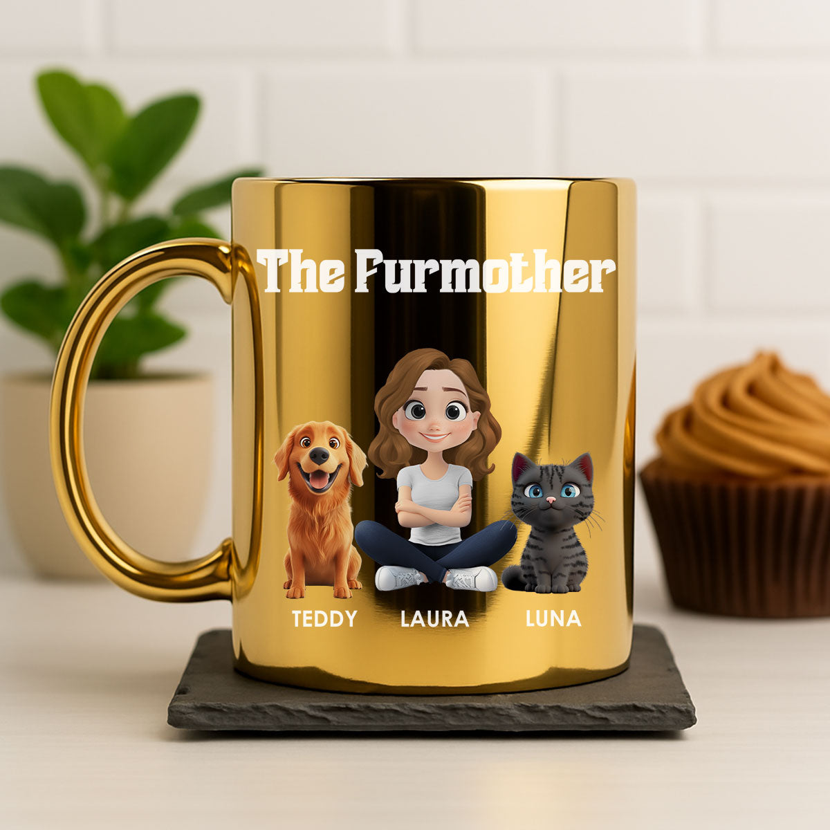 Custom Christmas Birthday Gifts For Pet Mom, Pet Lovers • Pet Mom Luxury - Personalized Metallic Mug