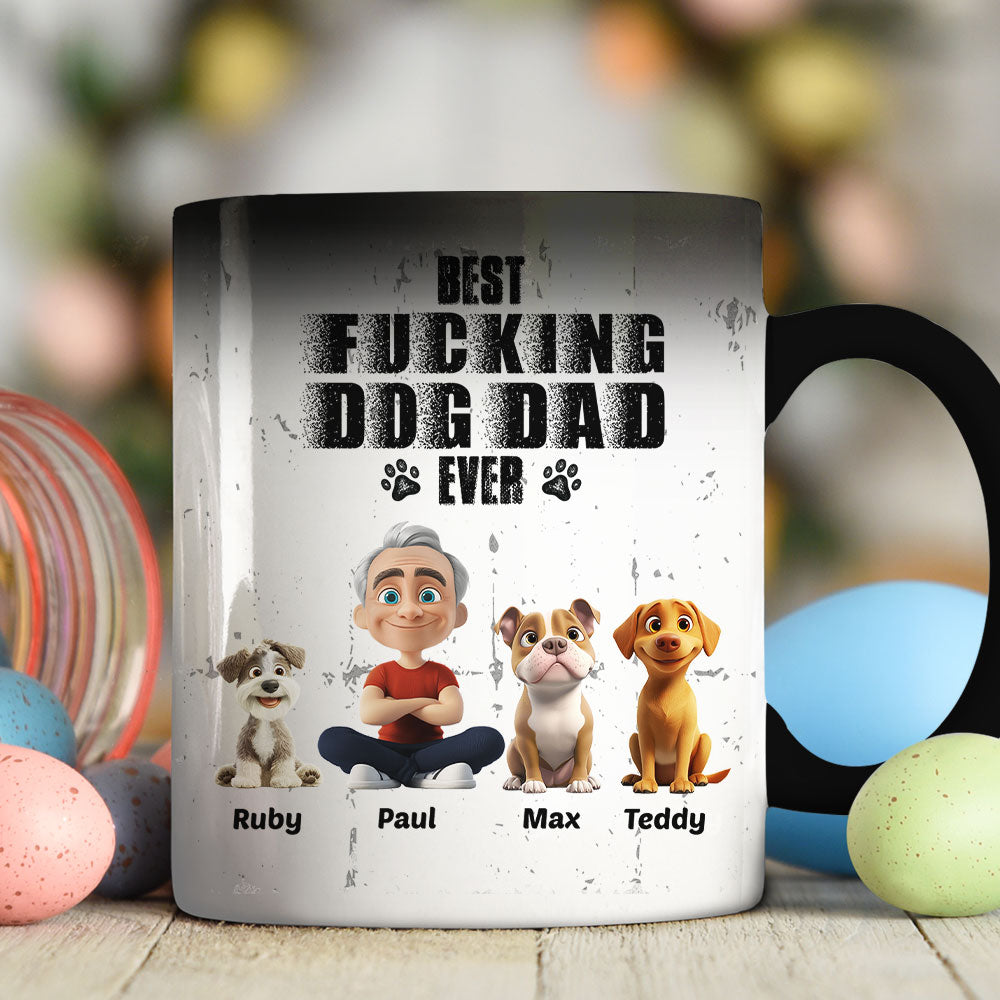 Custom Father's day Birthday Gifts For Dog Dad, Dog Lovers • Best Dad Ever - Personalized Color Changing Mug