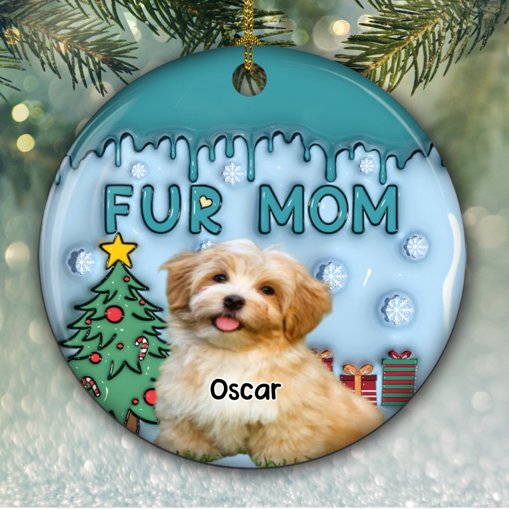 Me And Lovely Pet Photo - Personalized 3D Inflated Effect Ceramic Ornament