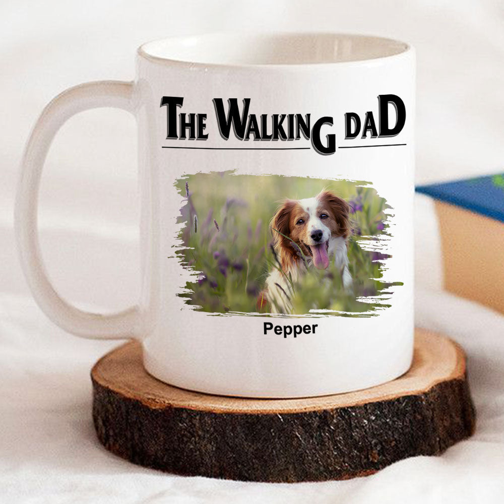 Custom Photo Christmas Birthday Gifts For Dog Lovers • The Walking Dad 2 - Personalized Coffee Mug