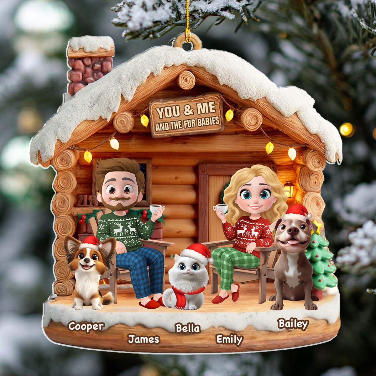 Custom Christmas Decor Home Birthday Gifts For Pet Lovers • Have A Chat With Them - Personalized 3D Effect Acrylic Ornament