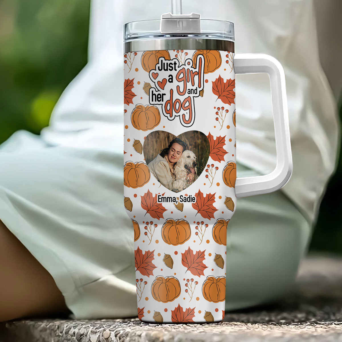 Custom Photo Christmas Birthday Gifts For Dog Mom, Dog Lovers • Falling For You Photo - Personalized Tumbler