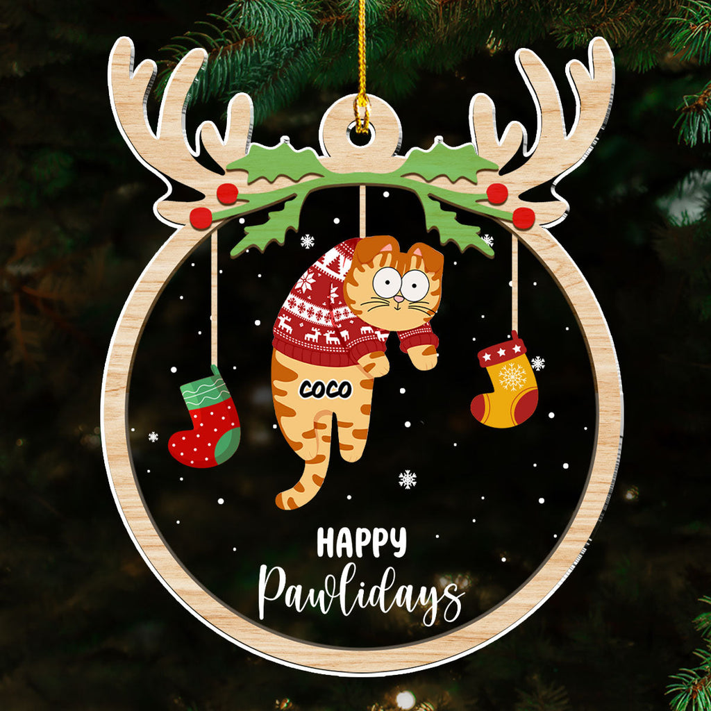Jolly Cats - Personalized Acrylic Ornament
