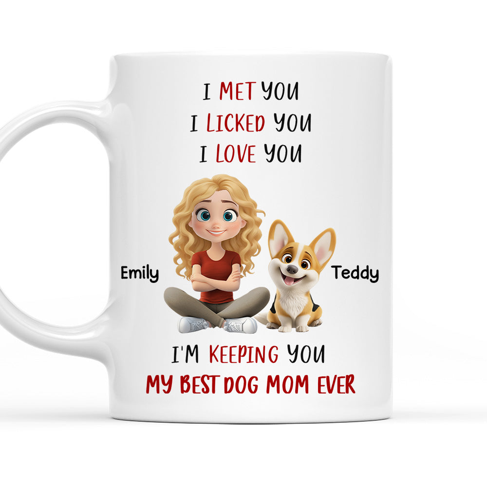 Custom Christmas Birthday Gifts For Dog Lovers • Keeping My Best Dog Mom - Personalized Coffee Mug