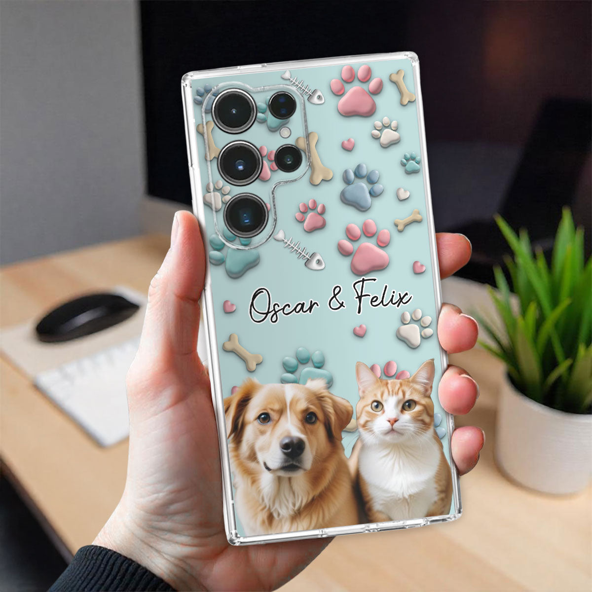 Pet And Human Cartoon Photo - Personalized Phone Case
