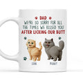 Custom Christmas Birthday Gifts For Dog Lovers • Sorry Mom Dad Cat Version - Personalized Coffee Mug