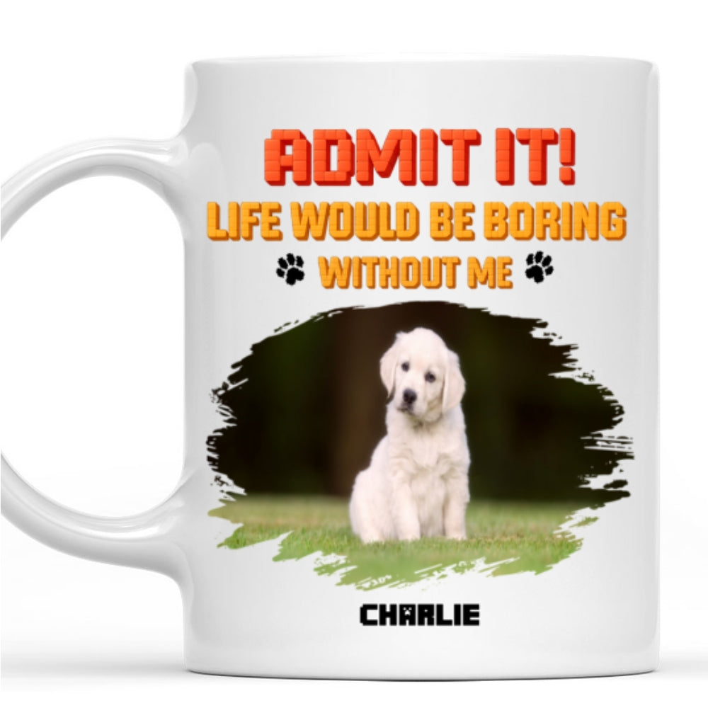 Custom Photo Christmas Birthday Gifts For Dog Lovers • Admit It Square Photo - Personalized Coffee Mug
