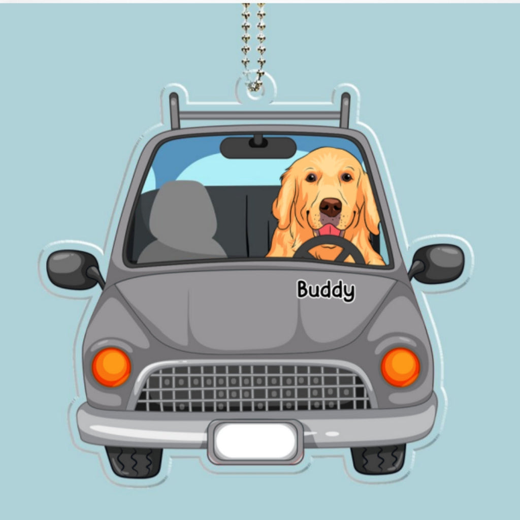 Dogs In Car - Personalized Car Ornament