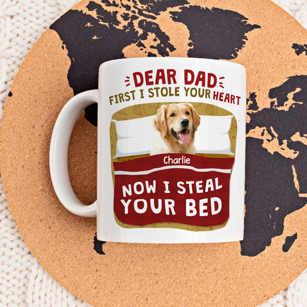 Custom Photo Christmas Birthday Gifts For Dog Lovers • Dog Mom Dad I Stole Your Heart Photo - Personalized Coffee Mug