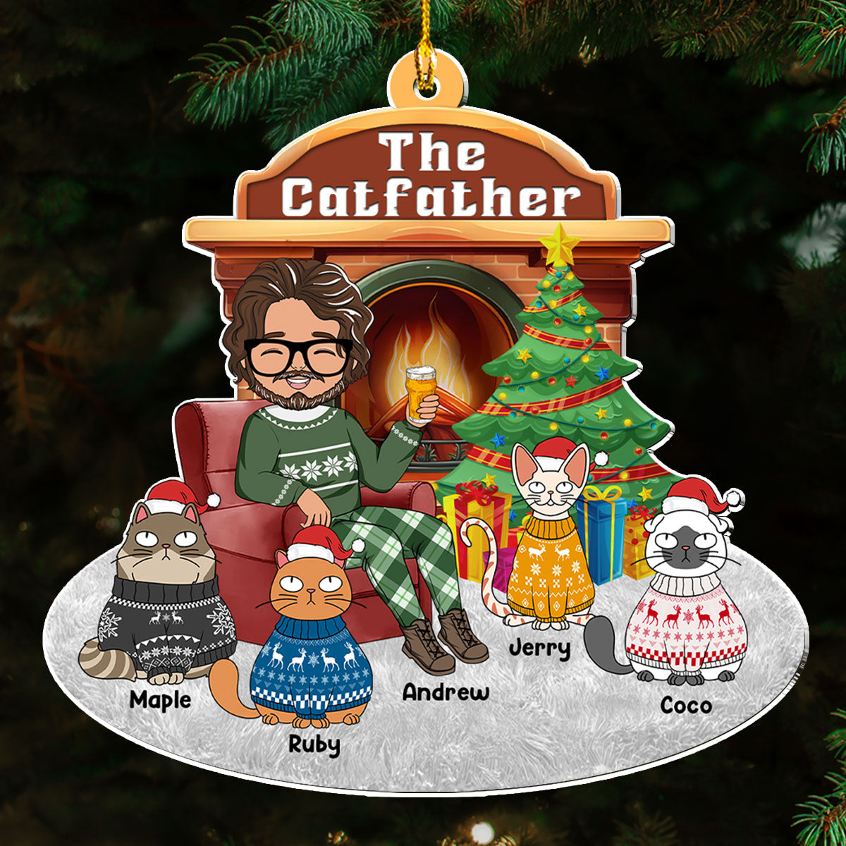 Catparent Christmas - Personalized Acrylic Ornament