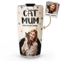 Custom Photo Christmas Birthday Gifts For Cat Mom, Cat Lovers • Mom Love Cat The Most Photo - Personalized 3D Inflated Effect Tumbler