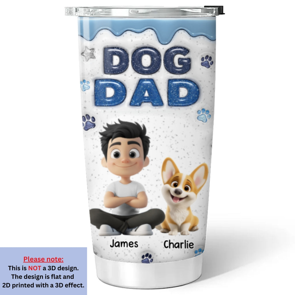 Custom Christmas Birthday Gifts For Dog Lovers • Dog Mom Dad Star - Personalized 3D Inflated Effect Tumbler