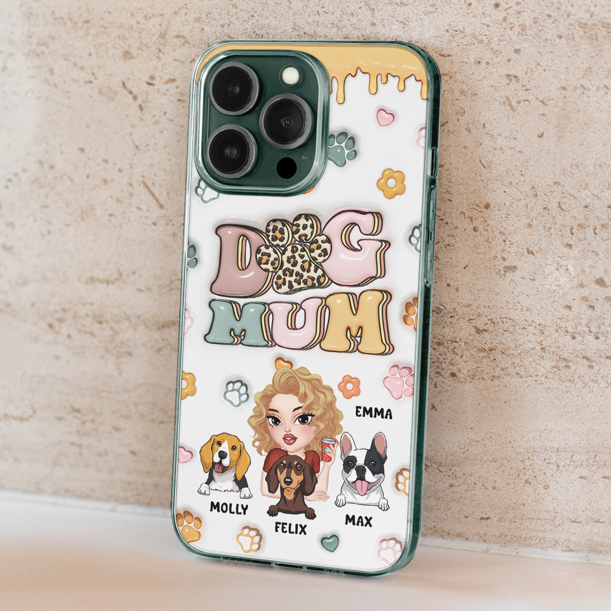 Dog Mama - Personalized 3D Inflated Effect Phone Case