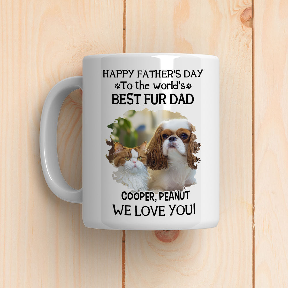 Custom Photo Father's day Birthday Gifts For Pet Dad, Pet Lovers • I Love You The Best Pet Dad Photo - Personalized Coffee Mug