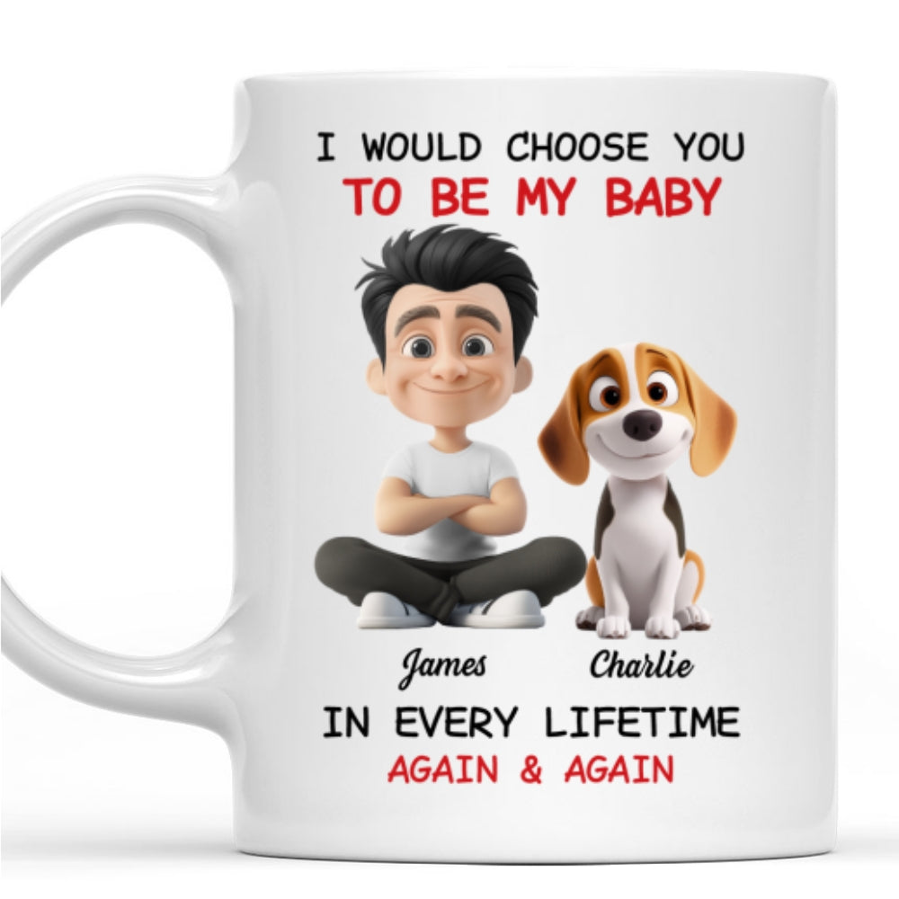 Custom Christmas Birthday Gifts For Dog Dad, Dog Lovers • Over And Over Again - Personalized Coffee Mug