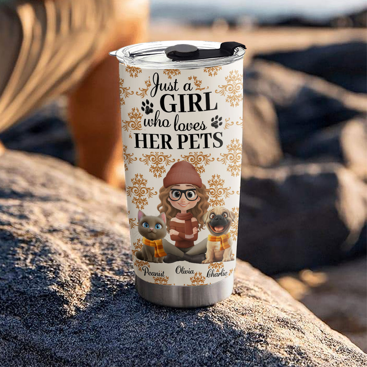 Custom Christmas Birthday Gifts For Pet Mom, Pet Lovers • Pumskin Pet Autumn - Personalized Tumbler