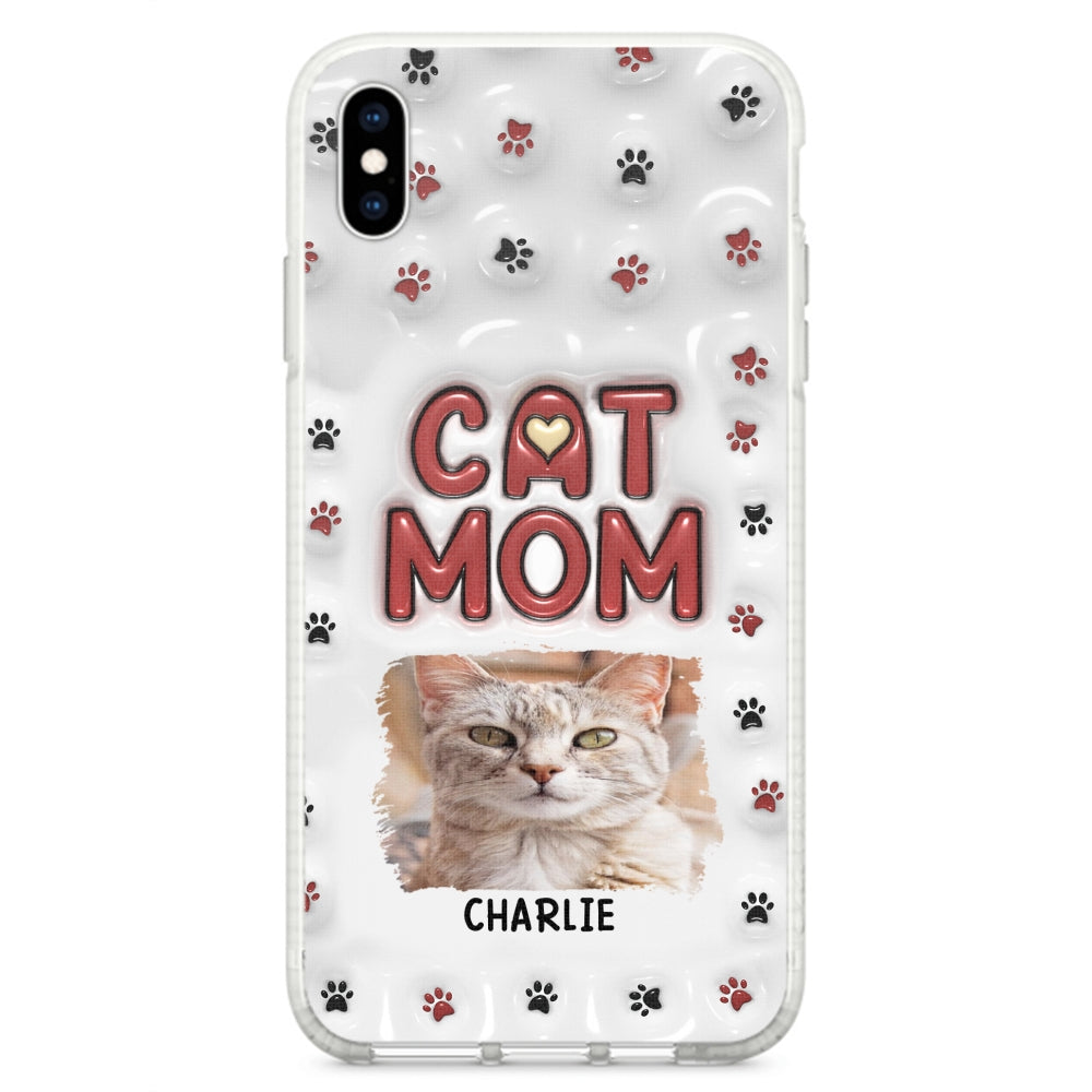 Lovely Cat Mom Photo - Personalized 3D Inflated Effect Phone Case