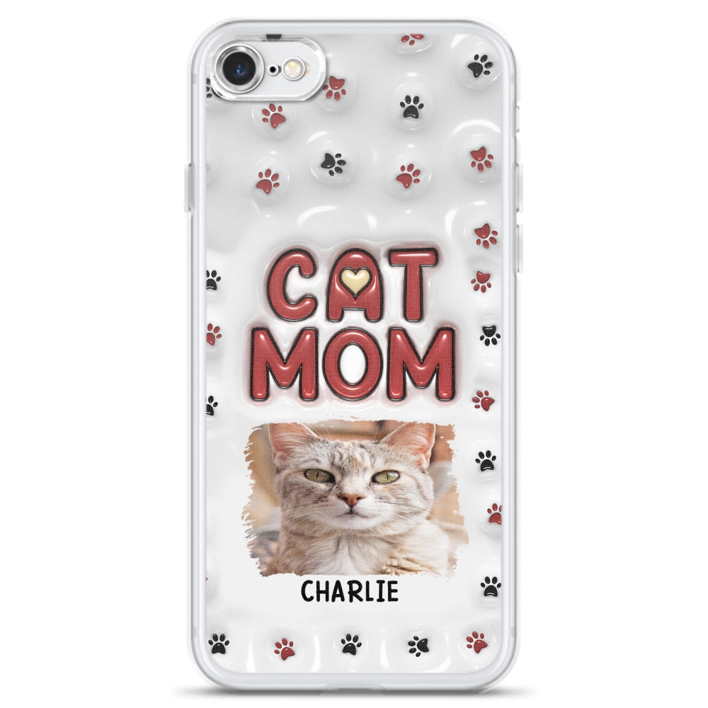 Lovely Cat Mom Photo - Personalized 3D Inflated Effect Phone Case