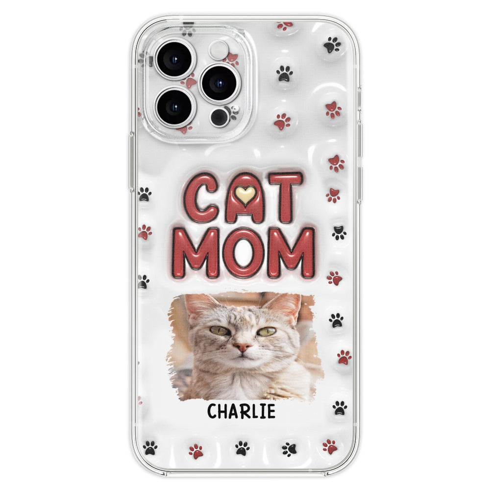 Lovely Cat Mom Photo - Personalized 3D Inflated Effect Phone Case