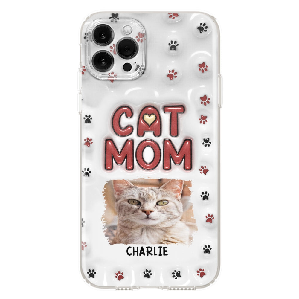 Lovely Cat Mom Photo - Personalized 3D Inflated Effect Phone Case