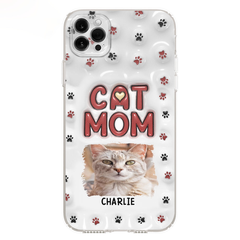 Lovely Cat Mom Photo - Personalized 3D Inflated Effect Phone Case