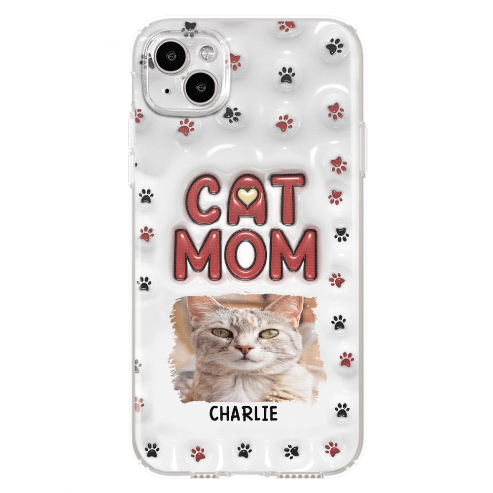 Lovely Cat Mom Photo - Personalized 3D Inflated Effect Phone Case
