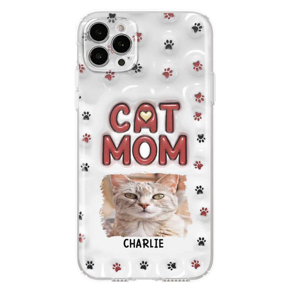Lovely Cat Mom Photo - Personalized 3D Inflated Effect Phone Case