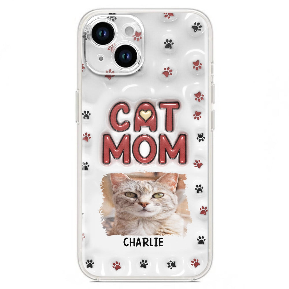 Lovely Cat Mom Photo - Personalized 3D Inflated Effect Phone Case