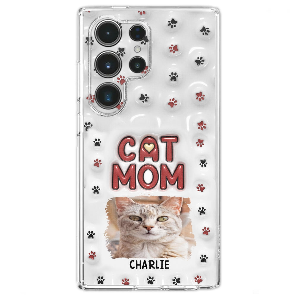 Lovely Cat Mom Photo - Personalized 3D Inflated Effect Phone Case