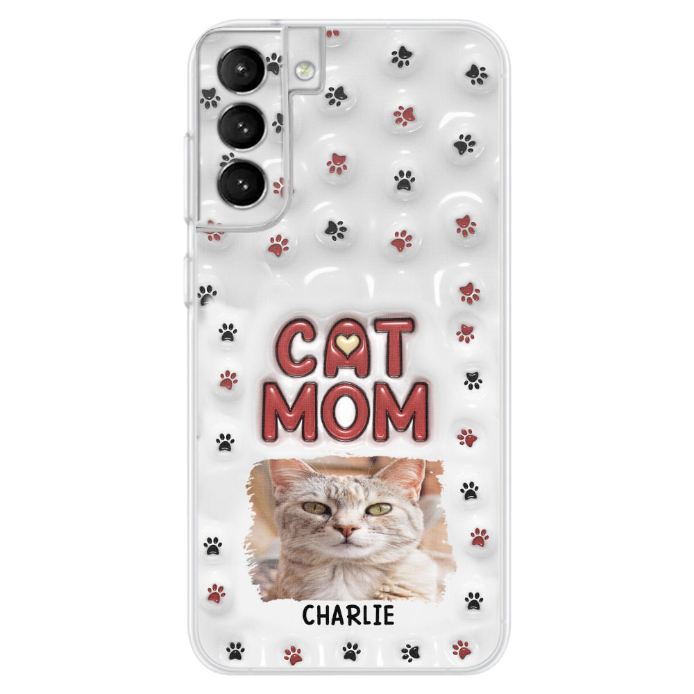 Lovely Cat Mom Photo - Personalized 3D Inflated Effect Phone Case