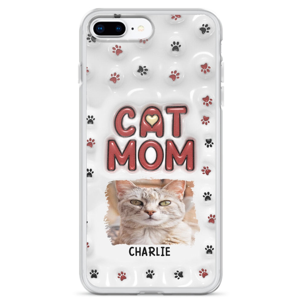 Lovely Cat Mom Photo - Personalized 3D Inflated Effect Phone Case