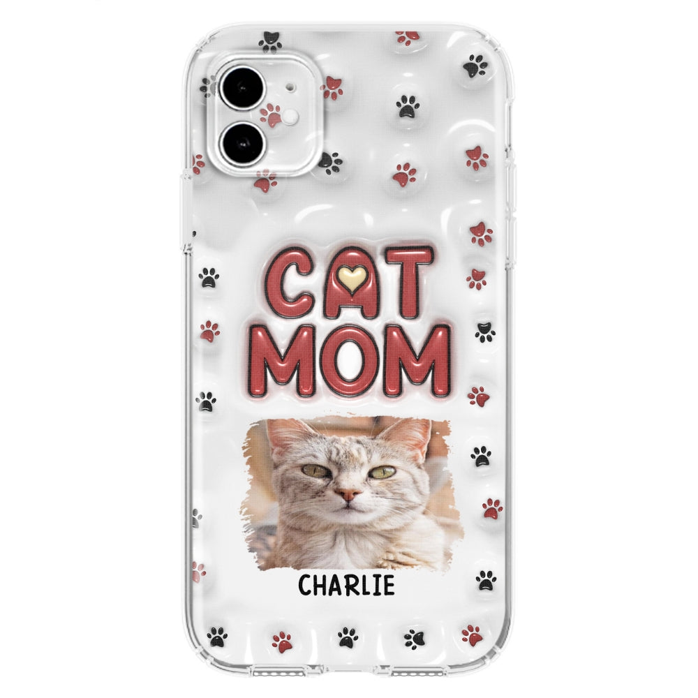 Lovely Cat Mom Photo - Personalized 3D Inflated Effect Phone Case