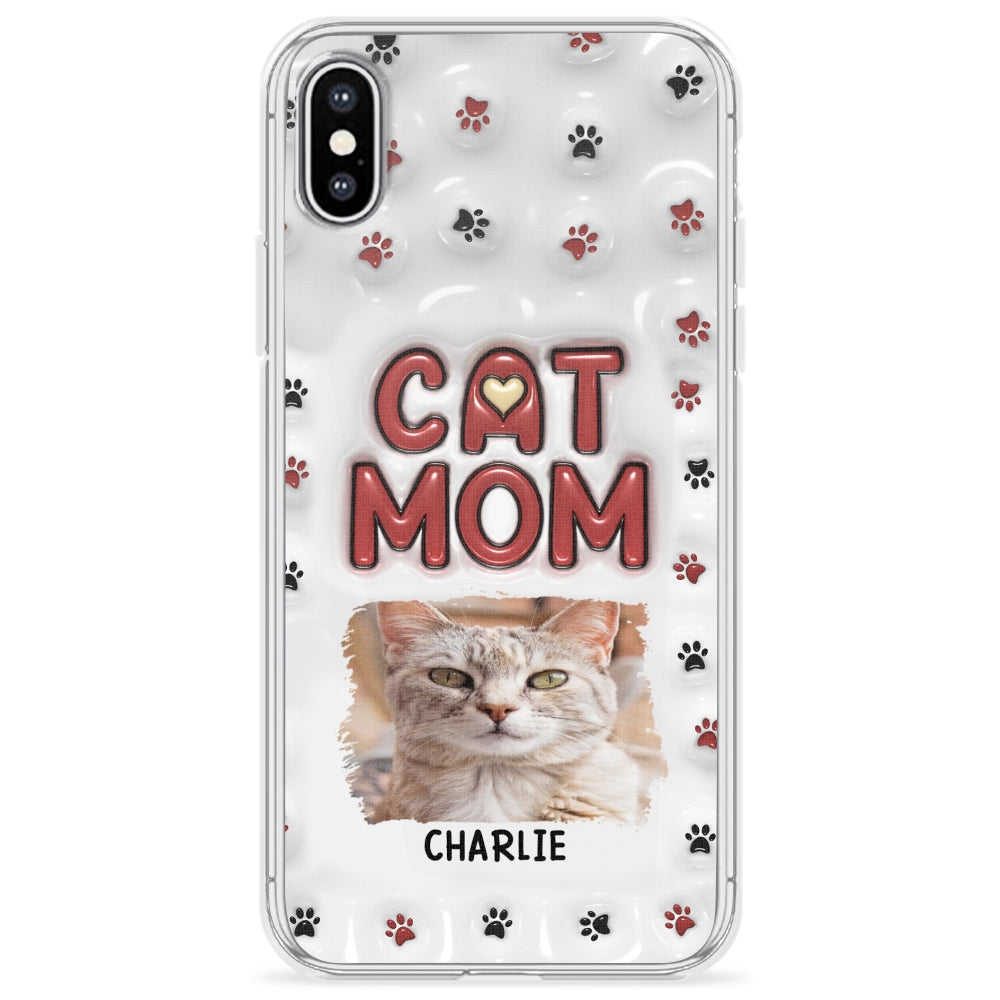 Lovely Cat Mom Photo - Personalized 3D Inflated Effect Phone Case