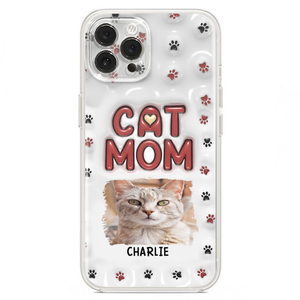 Lovely Cat Mom Photo - Personalized 3D Inflated Effect Phone Case