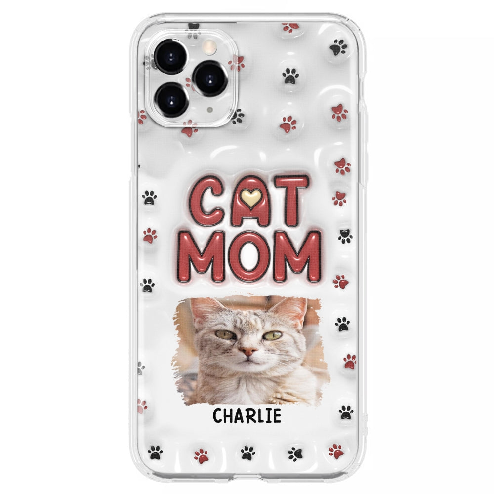 Lovely Cat Mom Photo - Personalized 3D Inflated Effect Phone Case